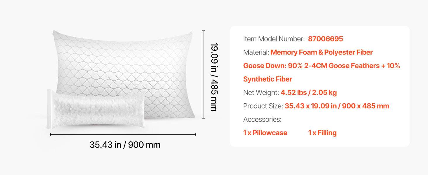 Adjustable Memory Foam Bed Pillow for Neck Support and Comfort-29.13x18.9in / United States