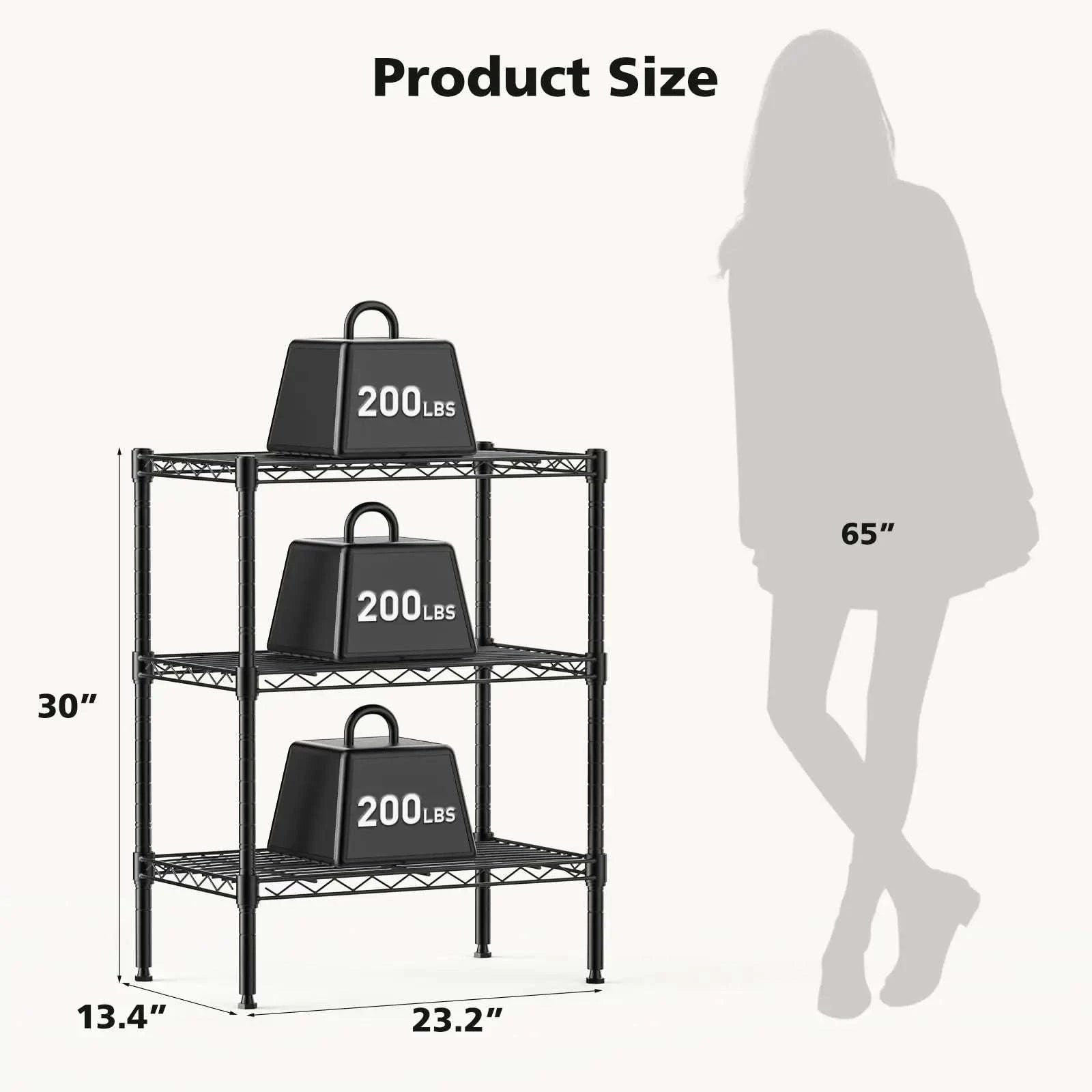 Adjustable Metal Wire Storage Shelves Heavy Duty 3-5 Tier Rack-4-Tier / United States