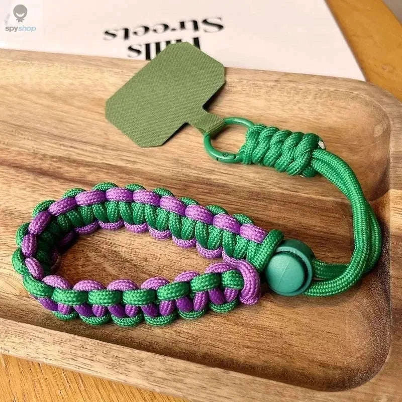 Adjustable Mobile Phone Lanyard for Hands-Free Outdoor Carry-Green purple / Polyester / Nylon