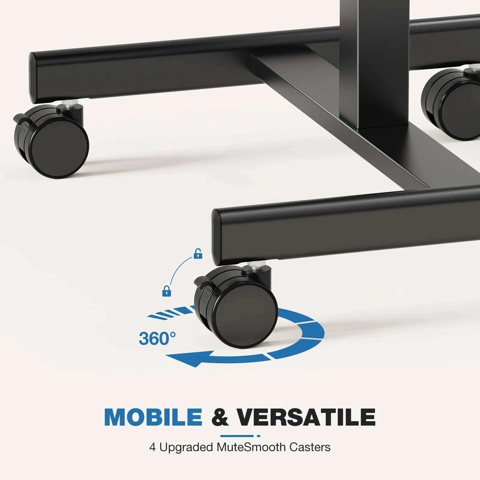 Adjustable Mobile Standing Desk Laptop Table with Wheels-black / United States