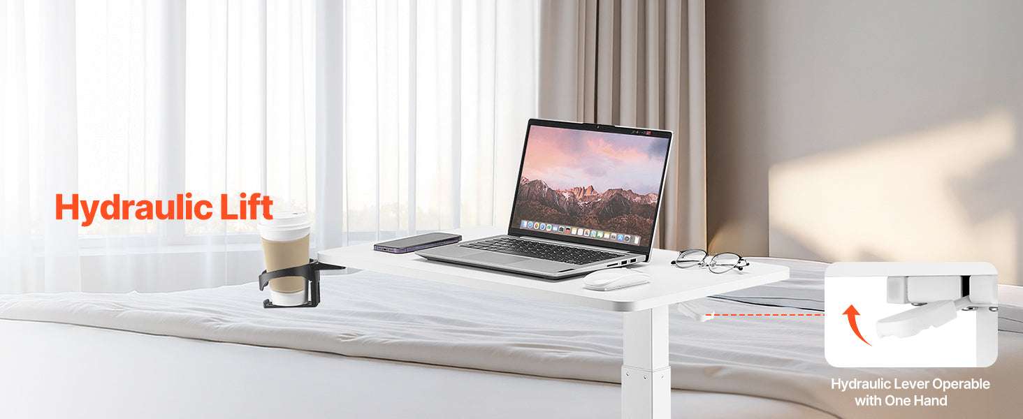 Adjustable Overbed Table with Wheels & Tilt Top for Bedside Work-Flip Desktop A / United States