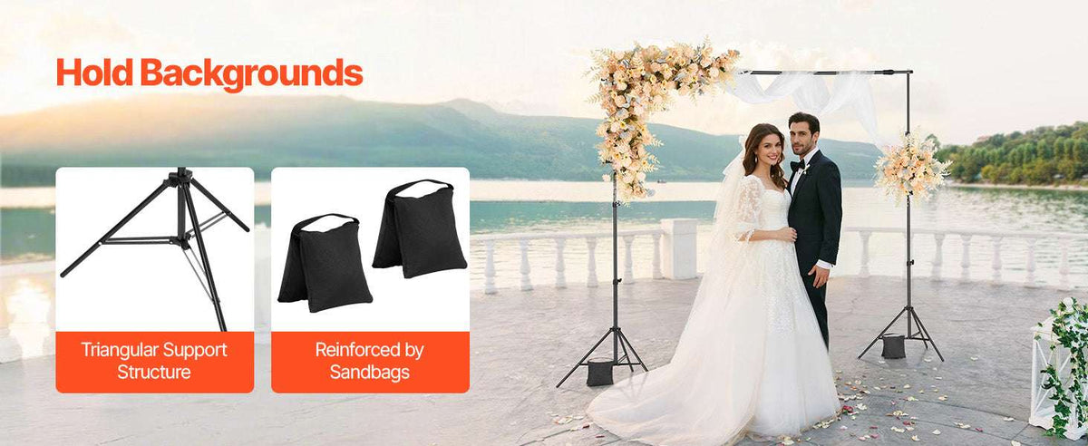 Adjustable Photo Backdrop Stand Kit with Tripod Base up to 10 ft-Moveable 7x10ft / spain
