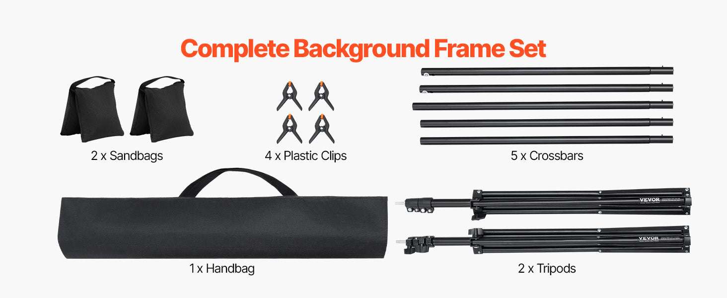 Adjustable Photo Backdrop Stand Kit with Tripod Base up to 10 ft-Moveable 7x10ft / spain