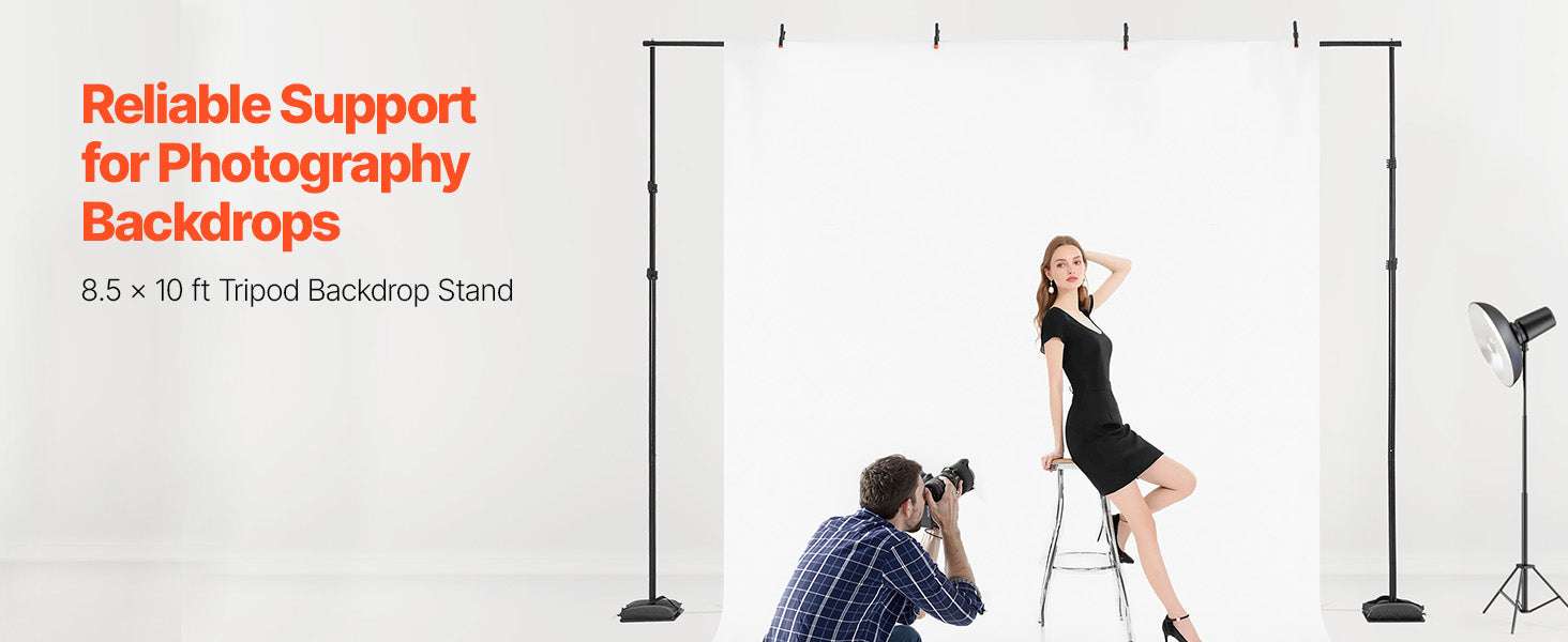 Adjustable Photo Backdrop Stand Kit with Tripod Base up to 10 ft-Moveable 7x10ft / spain