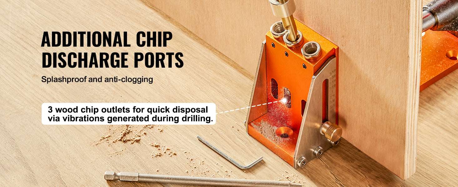 Adjustable Pocket Hole Jig Kit with Drill Bits & 30-Piece Set-30 PCs / United States
