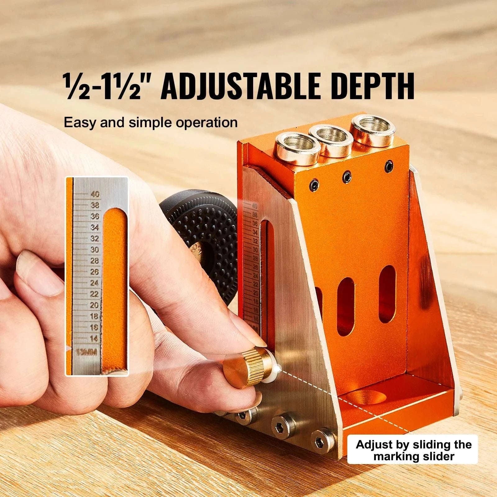 Adjustable Pocket Hole Jig Kit with Drill Bits & 30-Piece Set-30 PCs / United States