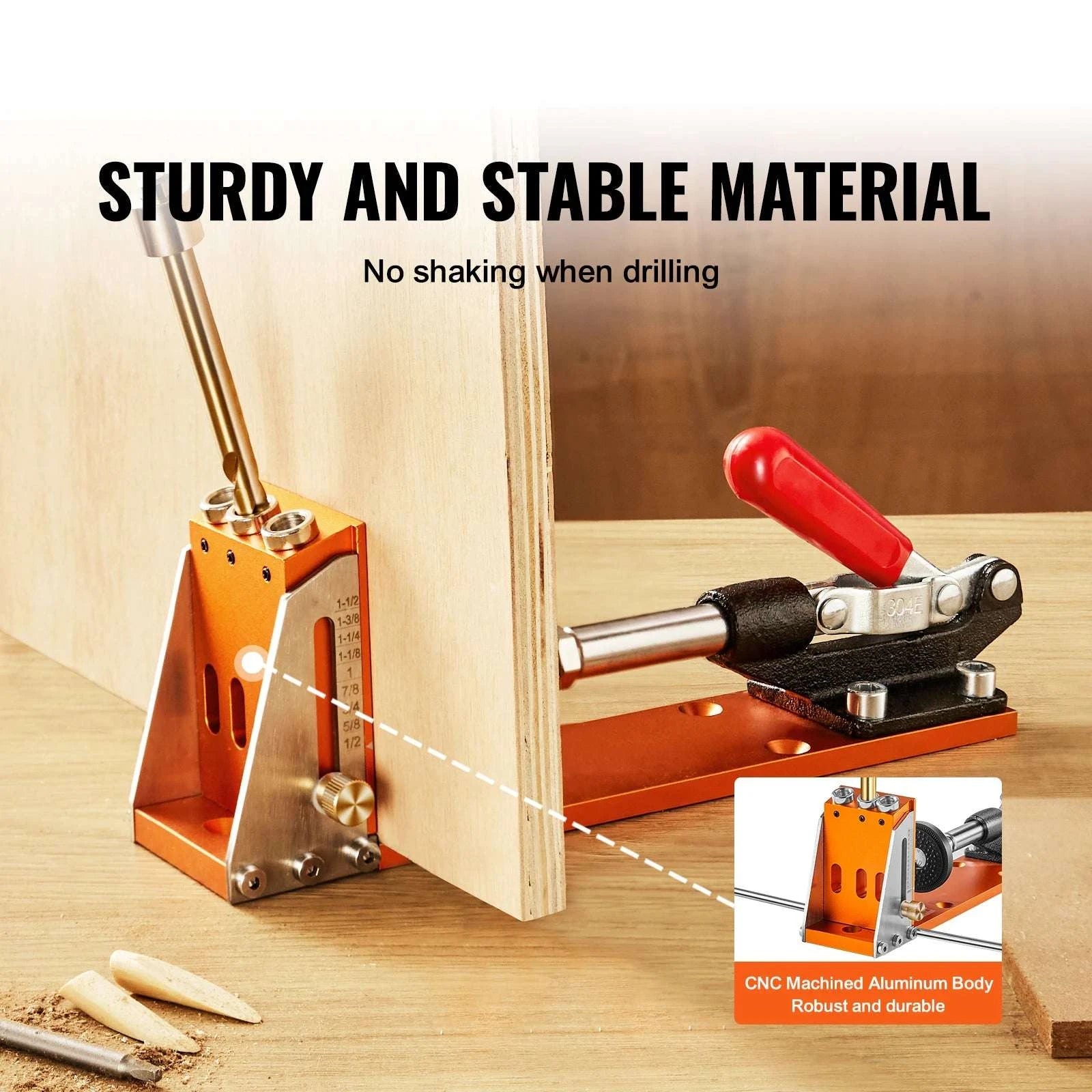 Adjustable Pocket Hole Jig Kit with Drill Bits & 30-Piece Set-30 PCs / United States