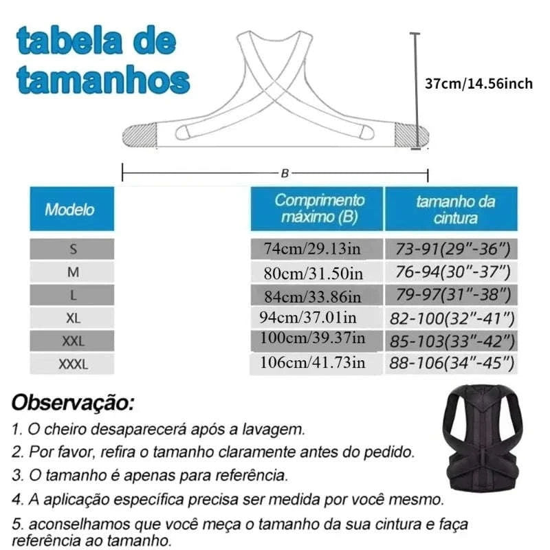 Adjustable Posture Corrector Back Support Brace for Spine Alignment-United States / XXXL (80-90KG)