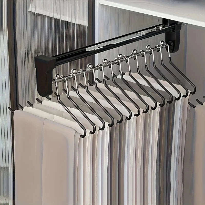 Adjustable Pull-Out Clothes Storage Rod for Wardrobes-25cm