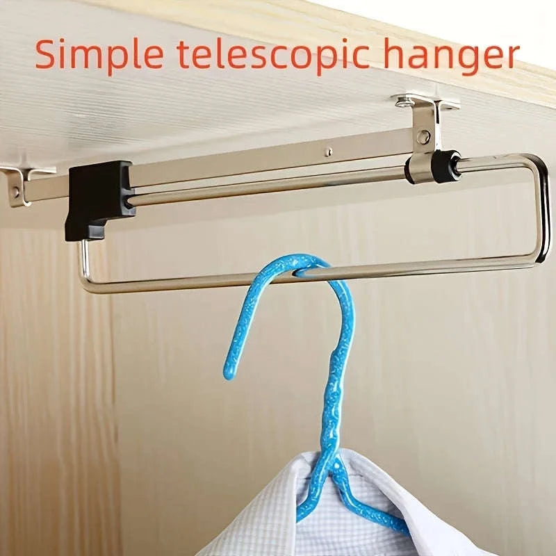 Adjustable Pull-Out Clothes Storage Rod for Wardrobes-25cm