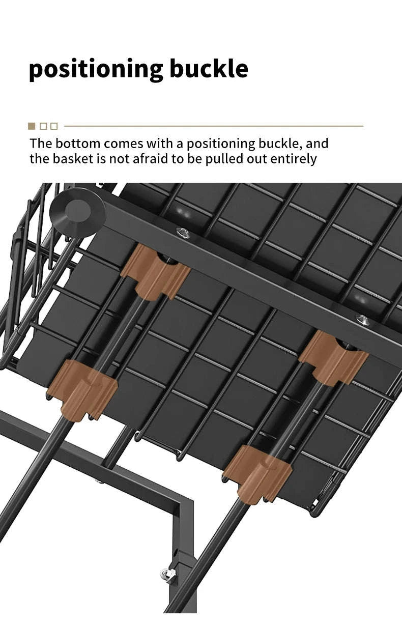 Adjustable Pull-Out Under Sink Organizer Double Layer Steel Rack-2pcs / france