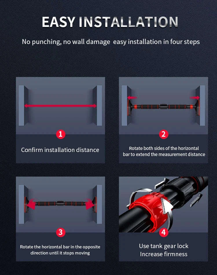 Adjustable Pull Up Bar for Home Strength Training-92-125cm / spain