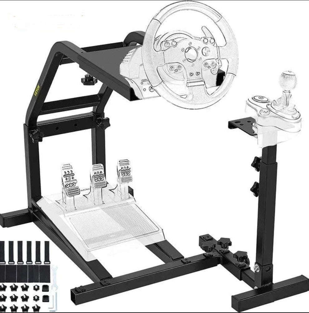 Adjustable Racing Wheel Stand for Logitech, Fanatec & Thrustmaster-Black / Poland