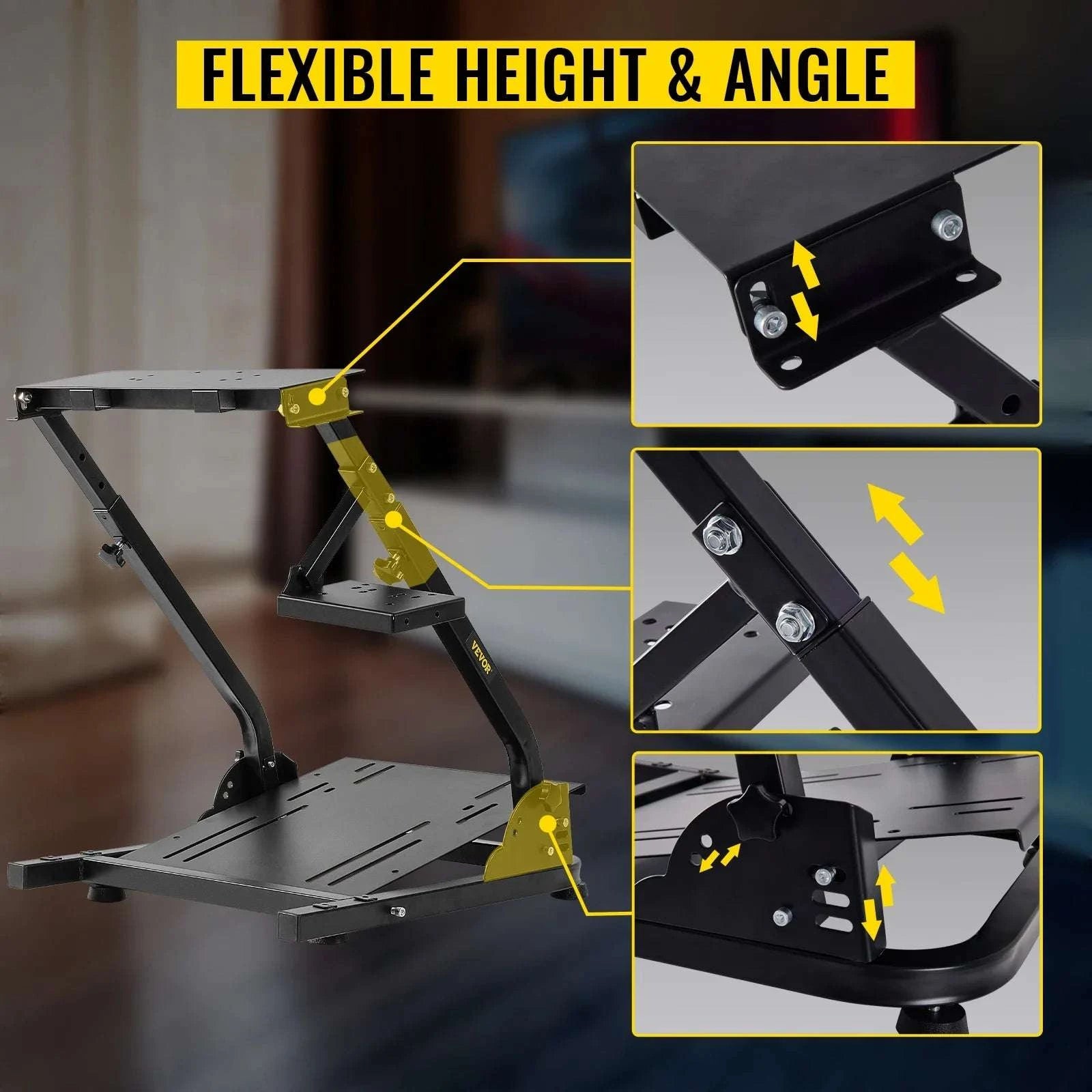 Adjustable Racing Wheel Stand for Logitech, Thrustmaster & Fanatec-CZECH REPUBLIC