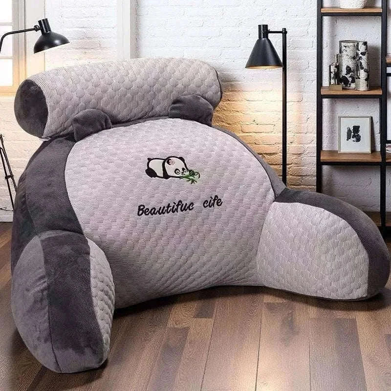 Adjustable Reading Pillow with Ergonomic Back Support-grey