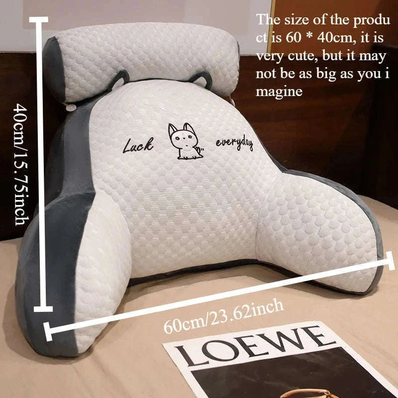 Adjustable Reading Pillow with Ergonomic Back Support-grey