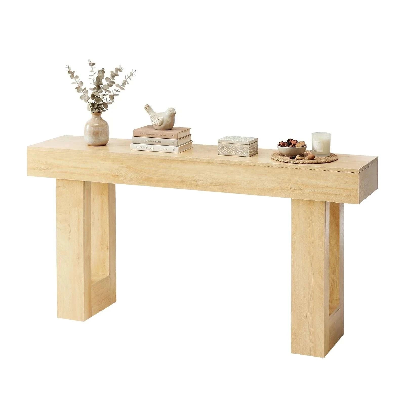 Adjustable Rolling Overbed Table with Lockable Casters and Wood Top-Brown / United States