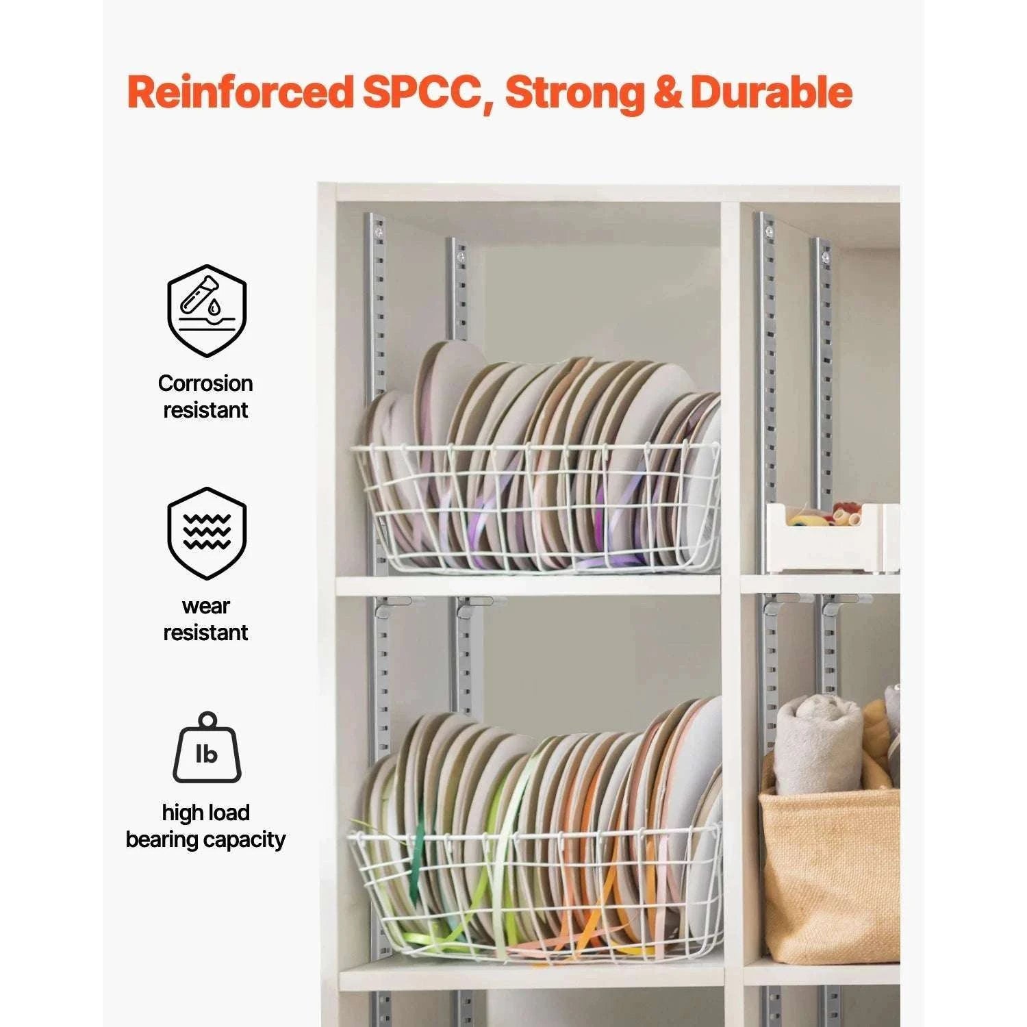 Adjustable Shelf Bracket Pilaster System with Screws for Wall Storage-20PCS / United States