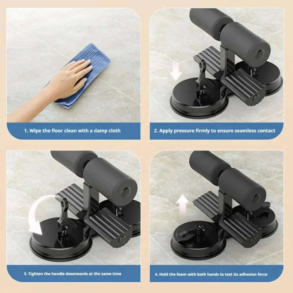 Adjustable Sit-Up Aid Bar with Suction Base for Home Ab Workouts-A