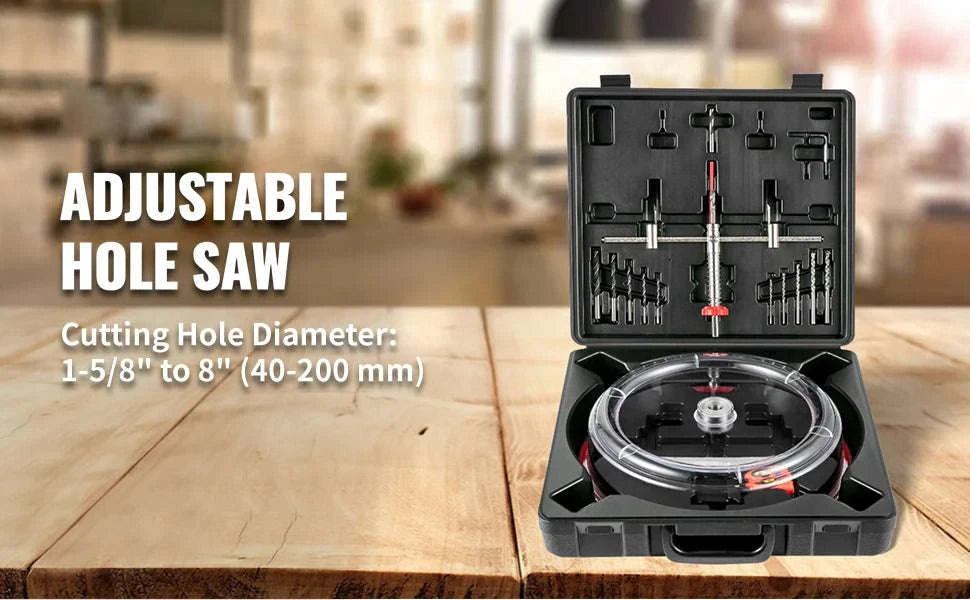 Adjustable Steel Hole Saw Cutter Kit with Dust Shield-40-200mm / Poland