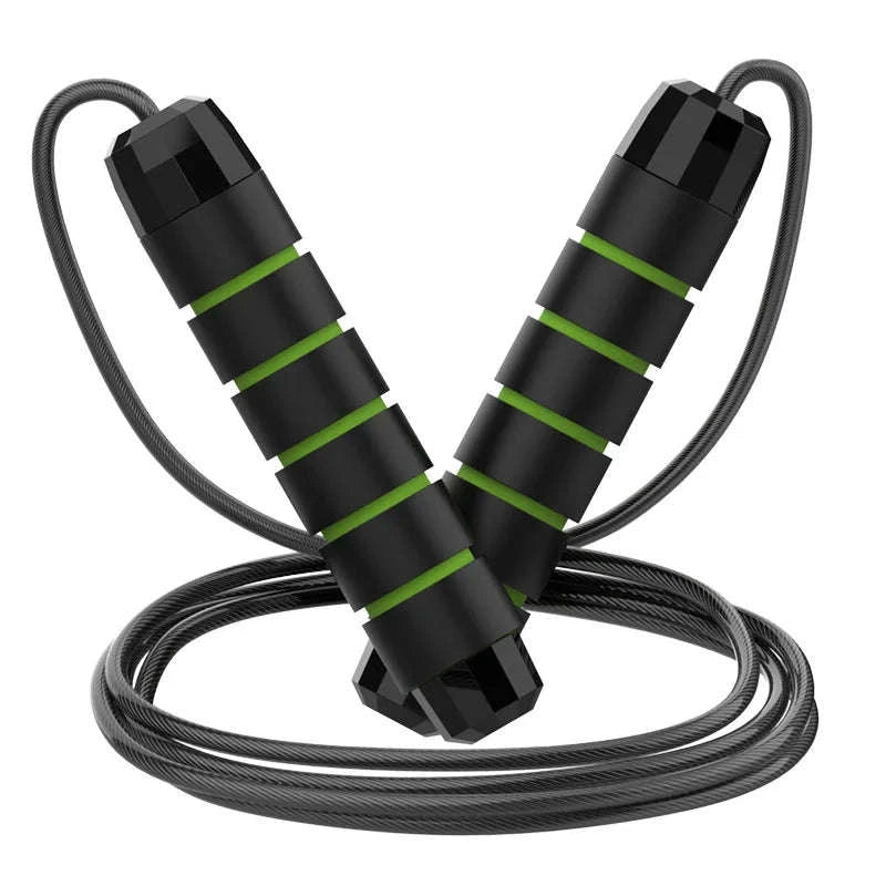 Adjustable Steel Wire Jump Rope for Fitness Training-Black