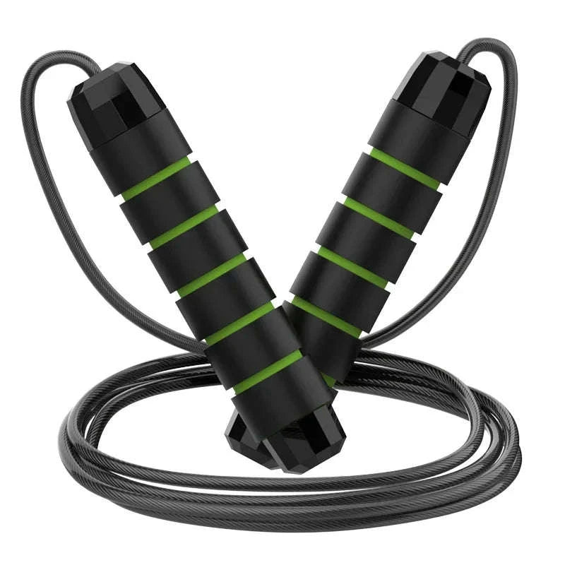 Adjustable Steel Wire Jump Rope for Fitness Training-Black