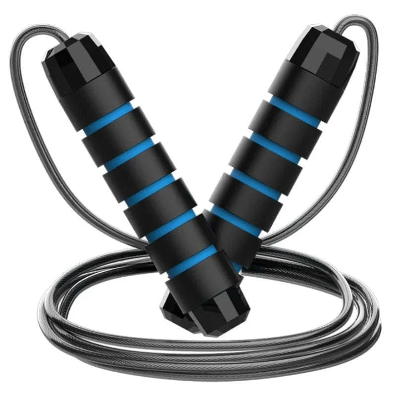 Adjustable Steel Wire Jump Rope for Fitness Training-Black