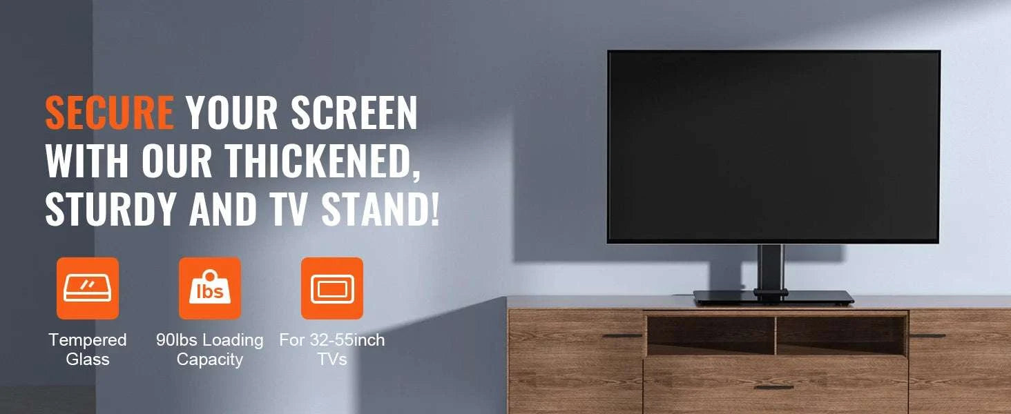Adjustable Swivel Floor TV Stand for 32–85 Inch TVs-