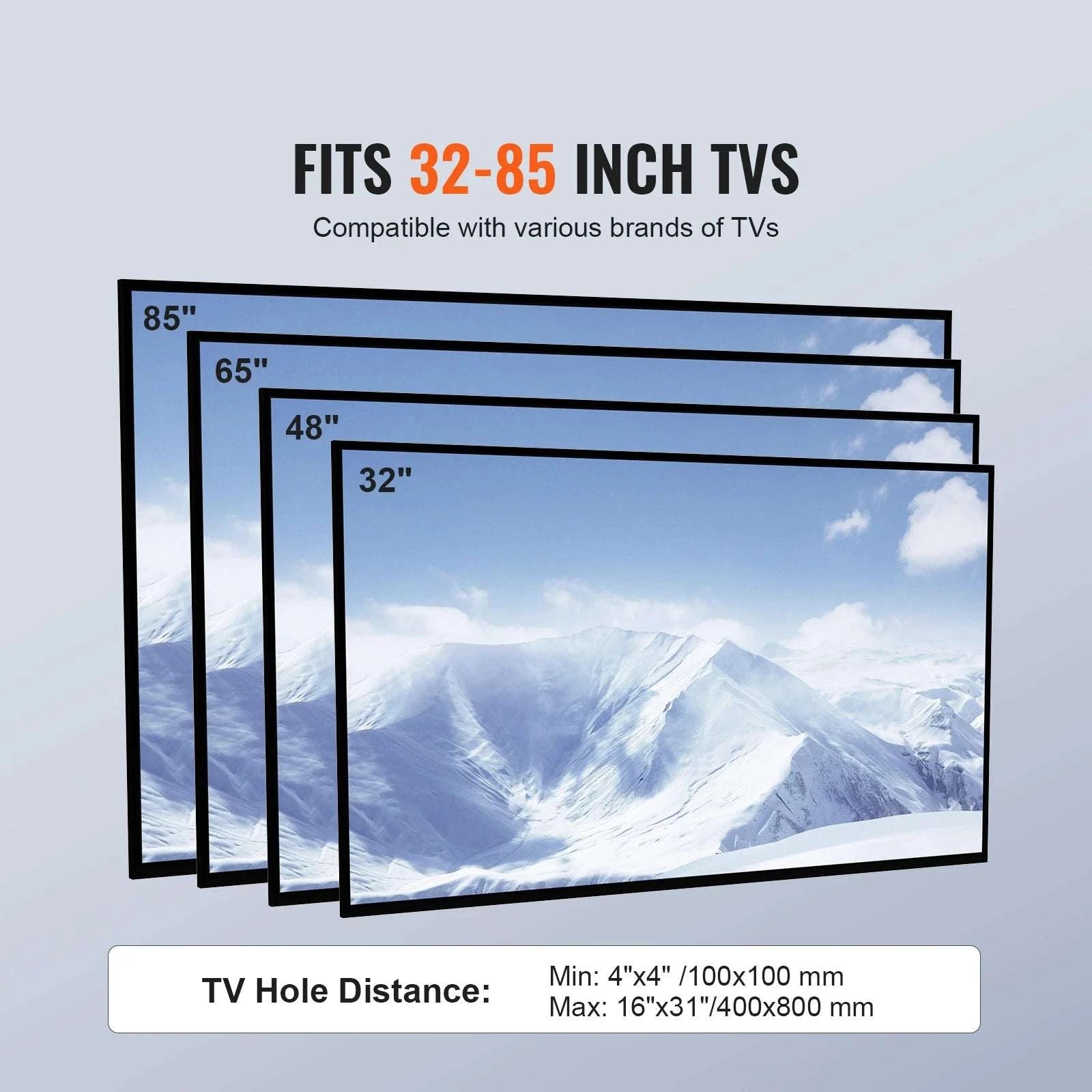 Adjustable Swivel Floor TV Stand for 32–85 Inch TVs-
