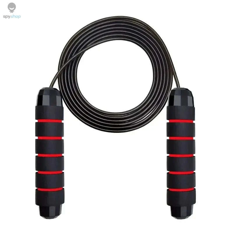 Adjustable Tangle‑Free Jump Rope – Speed Wire Design with Foam Handles for Home Fitness-red