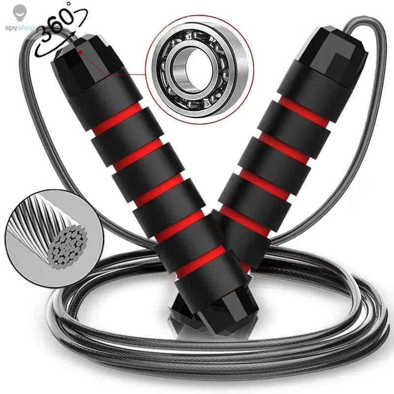 Adjustable Tangle‑Free Jump Rope – Speed Wire Design with Foam Handles for Home Fitness-red