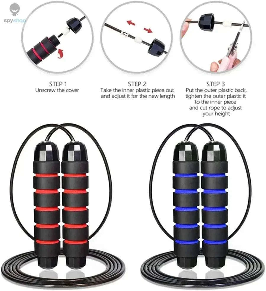 Adjustable Tangle-Free Jump Rope with Foam Handles-red