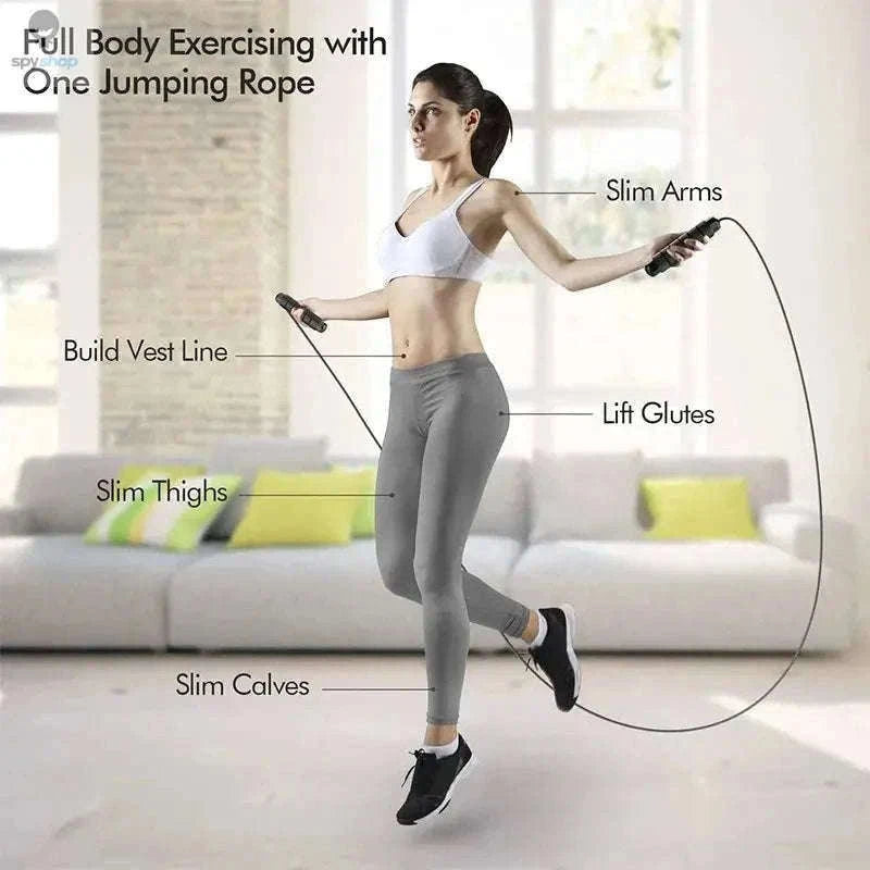 Adjustable Tangle-Free Jump Rope with Foam Handles-red