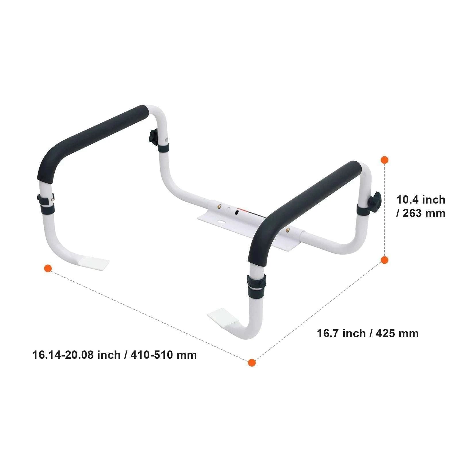 Adjustable Toilet Safety Rail 300 lb Capacity Steel Grab Bars-300lbs / United States