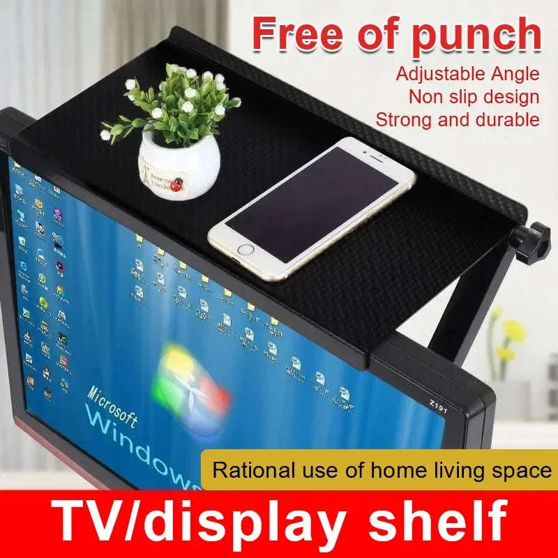 Adjustable TV Top Storage Shelf & Monitor Stand-16.4X11 cm-3PCS