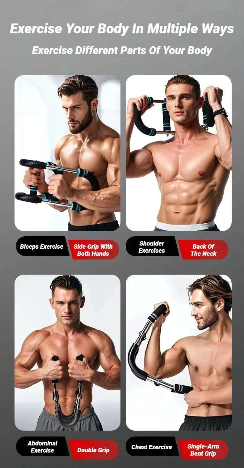 Adjustable U‑Shaped Arm Exerciser With Foam Handle-Red / China Mainland