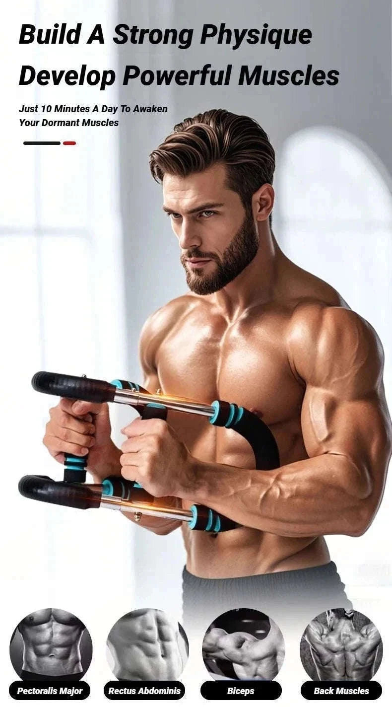 Adjustable U-Shaped Arm Exerciser with Foam Handles-Blue / China Mainland