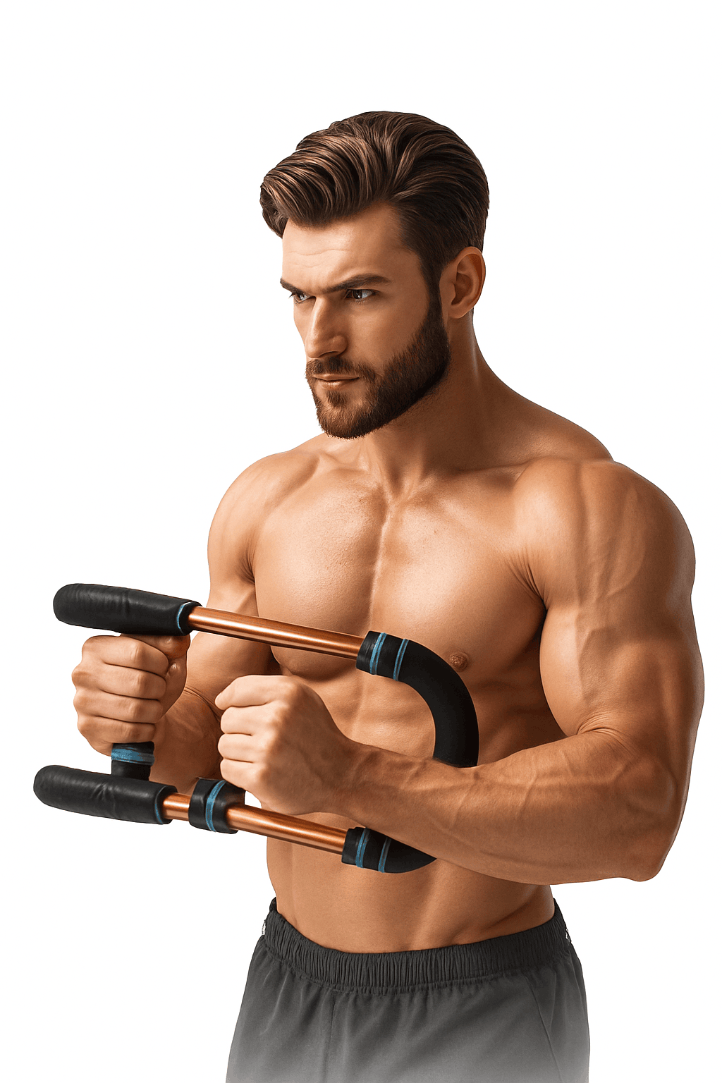 Adjustable U-Shaped Arm Exerciser with Foam Handles-Blue / China Mainland