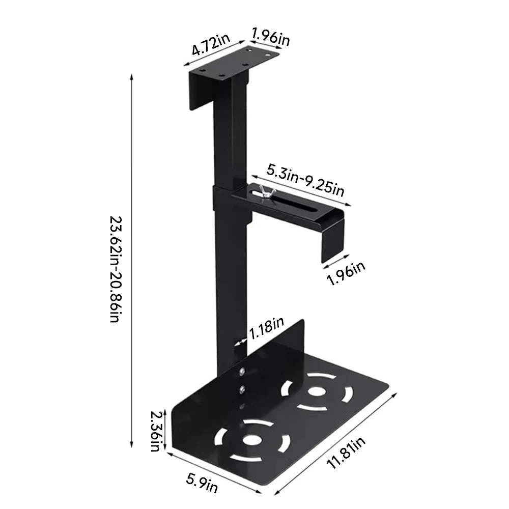 Adjustable Under Desk PC Holder with 360° Swivel Mount-black / france