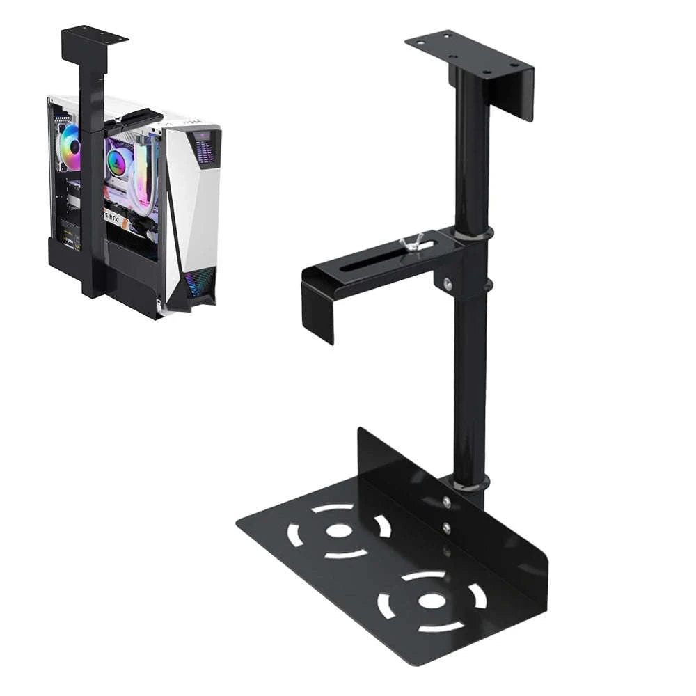 Adjustable Under Desk PC Holder with 360° Swivel Mount-black / france