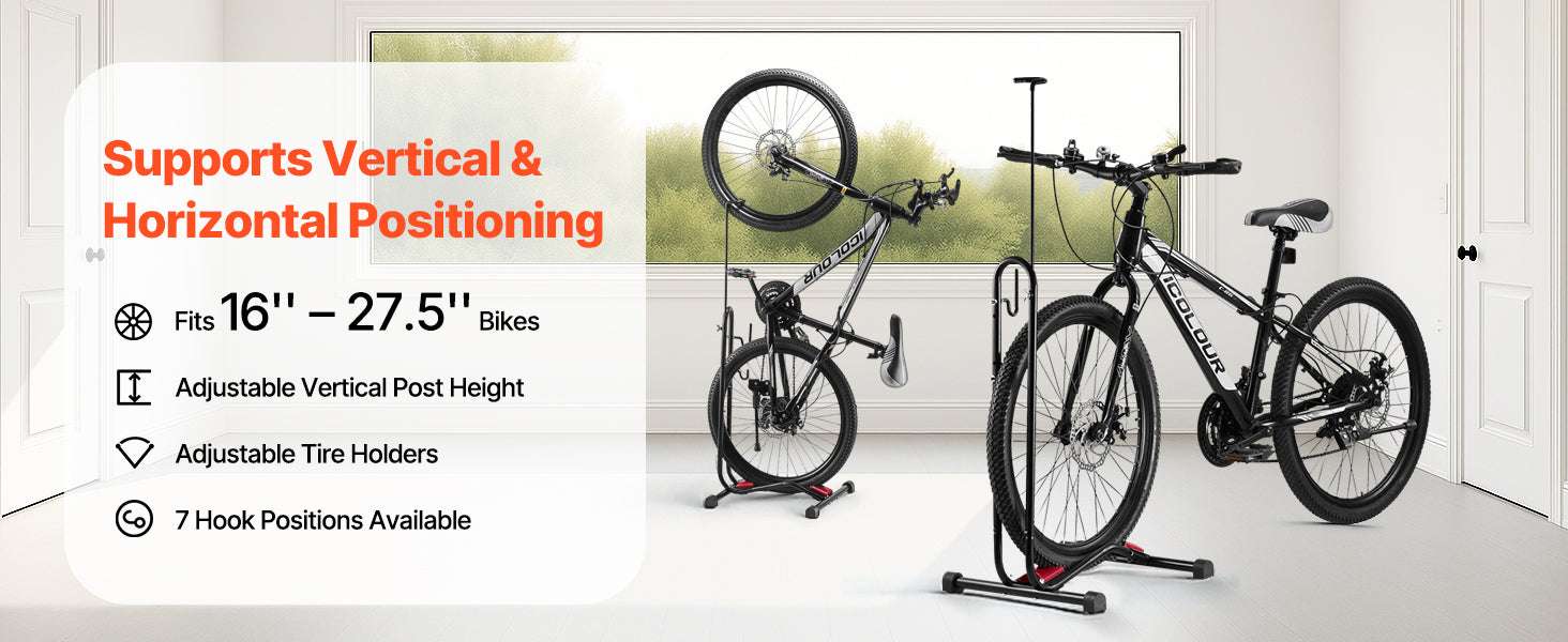 Adjustable Upright Bike Stand for 16–27.5" Bikes Indoor Storage-TypeD / 12 inch / United States