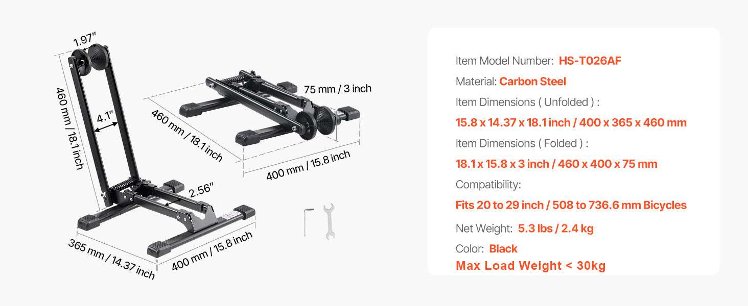 Adjustable Upright Bike Stand for 16–27.5" Bikes Indoor Storage-TypeD / 12 inch / United States
