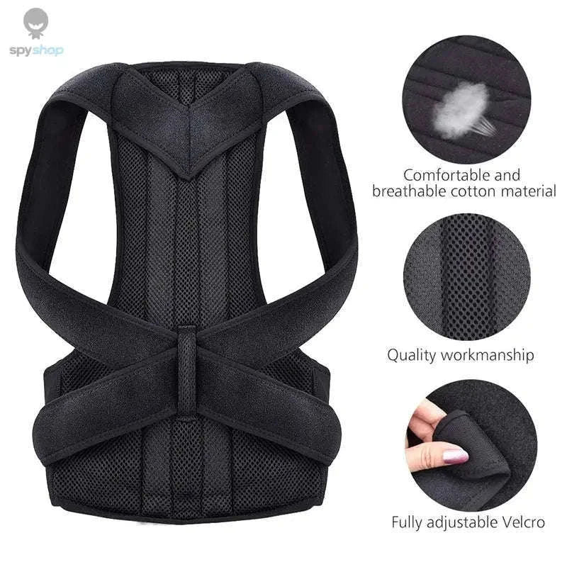 Adjustable Wearable Vest for Back and Shoulder Alignment-Black / 4XL