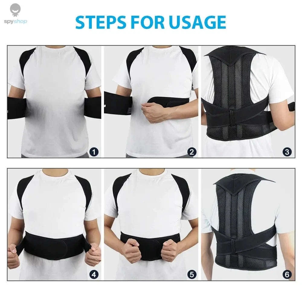 Adjustable Wearable Vest for Back and Shoulder Alignment-Black / 4XL
