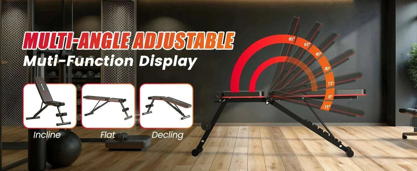 Adjustable Weight Bench for Full Body Home Gym Training-