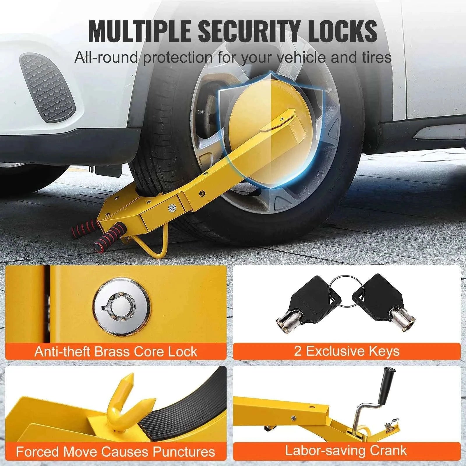Adjustable Wheel Lock Clamp for Trailers and Cars-1 pc / United States