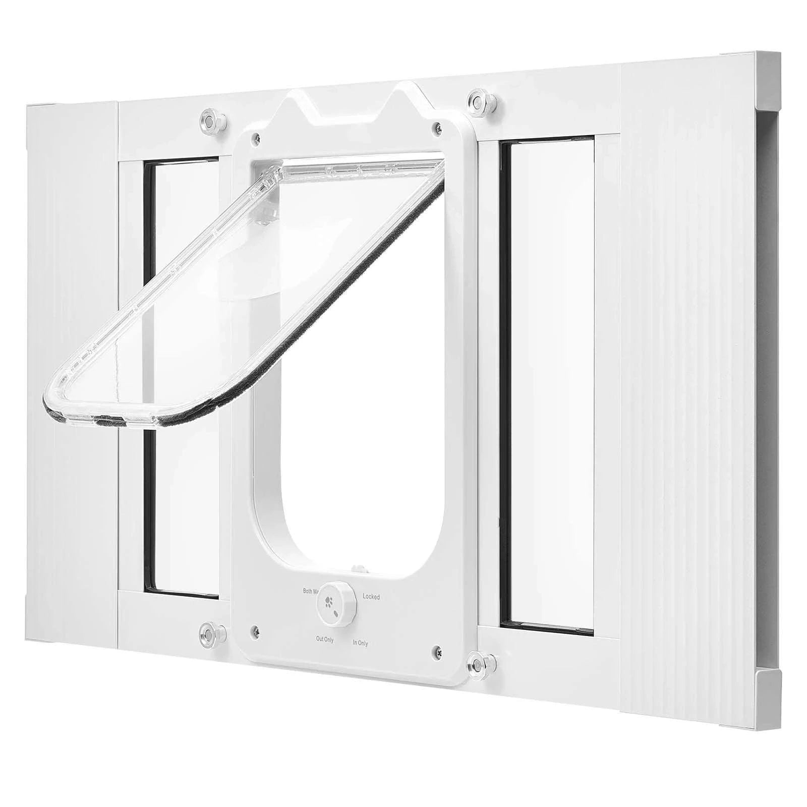 Adjustable Window Cat Door with 4 Lock Modes, 23–28 Inch Fit-15inch / United States