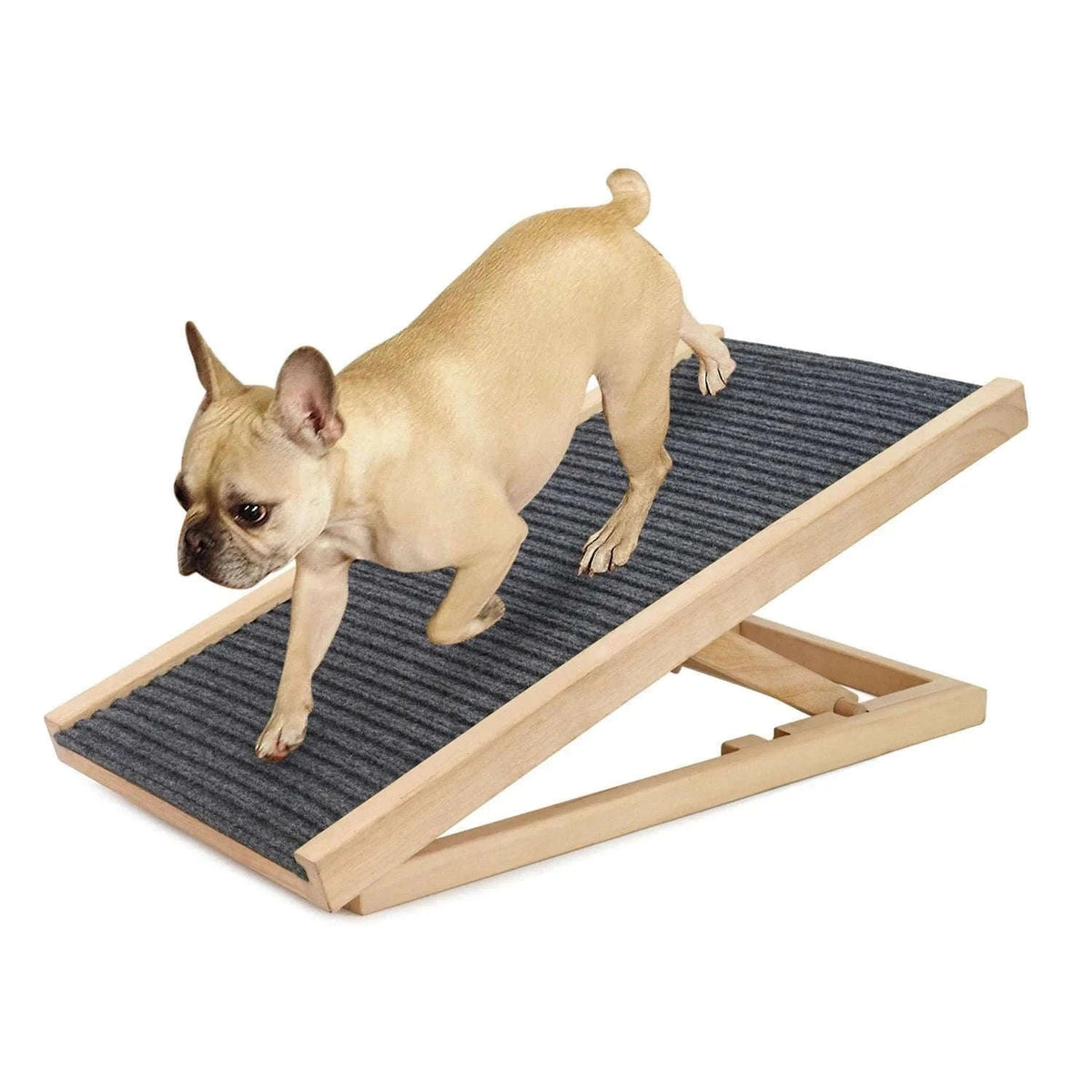 Adjustable Wooden Dog Ramp Non‑Slip Foldable for Bed Sofa Car-M / france