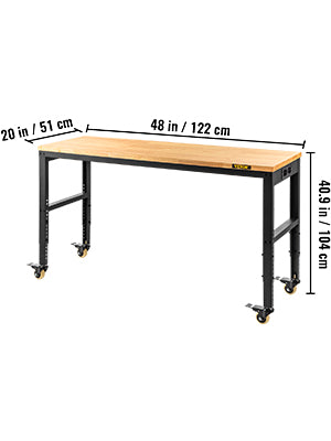 Adjustable Garage Workbench 2000 lbs Hardwood Top Work Table