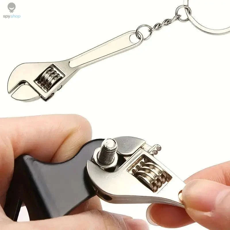 Adjustable Wrench Keychain – Mini Tool Accessory for Everyday Fixes-Silver
